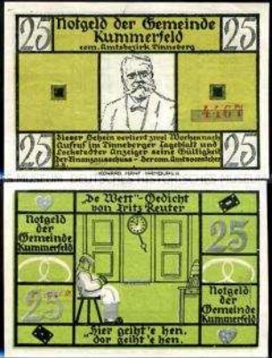 Kummerfeld 25 Pfennig, Notgeldserie