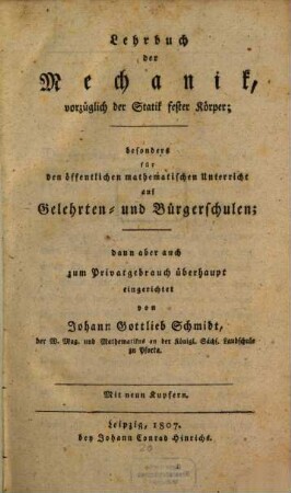 Lehrbuch der Mechanik