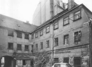 Dresden-Neustadt, Louisenstraße 59. Wohnhaus (ehem. Rädlersche Schule, 1789, Anbau 1823). Hofansicht