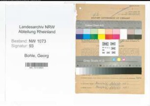 Entnazifizierung Georg Bohle , geb. 26.08.1893 (Vertreter)