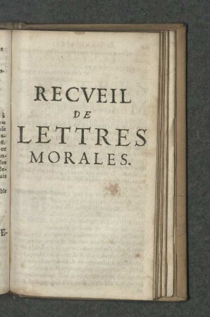 Recueil de lettres morales.