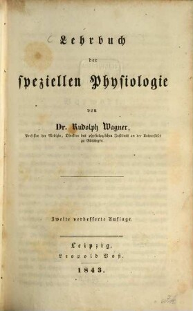 Lehrbuch der Physiologie. 1