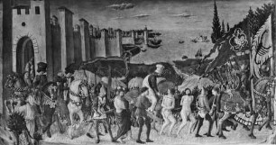 Jesus auf dem Wege nach Golgatha * ehemals Predella eines Altars