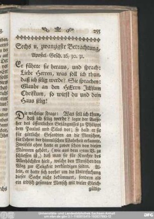 Sechs u. zwanzigste Betrachtung, Apostel-Gesch. 16, 30. 31.