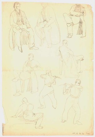 Bewegungsstudien : Acht Studien eines Mannes in unterschiedlichen Bewegungen und Perspektiven; Privatsammlung G. Kleinhempel