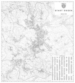Plan der Stadt Siegen