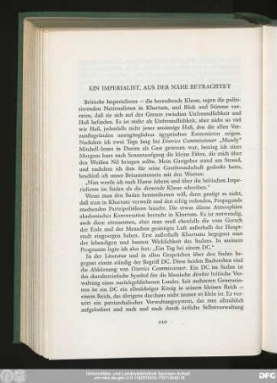 Ein Imperialist, Aus Der Nähe Betrachtet
