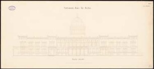 Preußisches Parlament, Berlin Schinkelwettbewerb 1859: Seitenansicht
