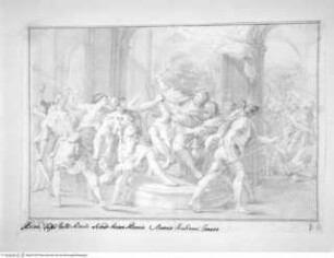 Concorso Accademico 1704, Prima Classe: Romulus tötet Amulius auf dessen eigenem Thron