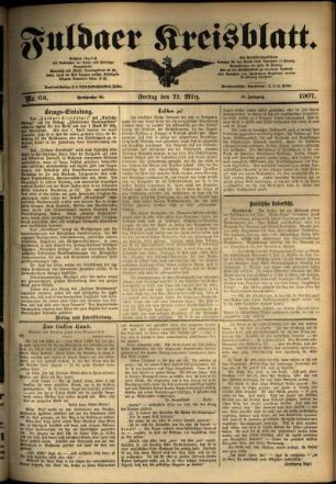 Ausgabe vom Freitag, den 22. März 1907.