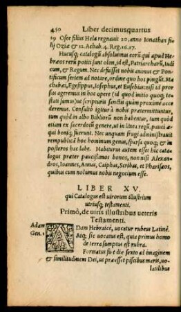 Liber XV. qui Catalogus est virorum illustrium utriusque testamenti.