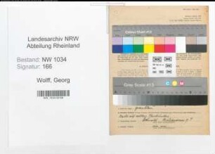 Entnazifizierung Georg Wolff , geb. 09.08.1876 (Oberst)