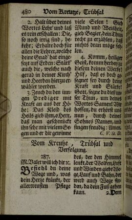 Vom Kreutze, Trübsal und Verfolgung.