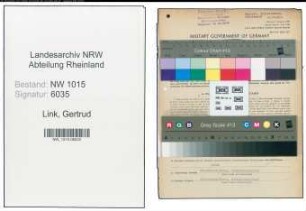 Entnazifizierung Gertrud Link , geb. 21.12.1894 (Geschaeftsinhaberin)
