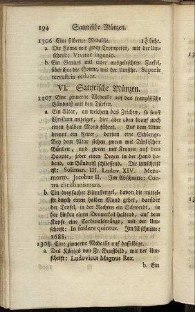 VI. Satyrische Münzen. - XI. Miscellan-Münzen.