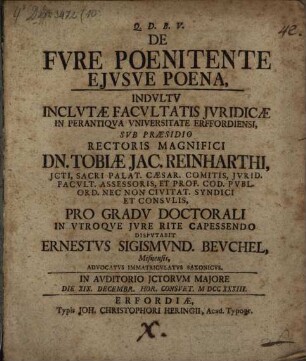 De fure poenitente eiusque poena