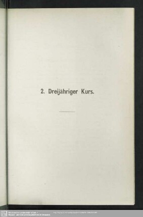 2. Dreijähriger Kurs