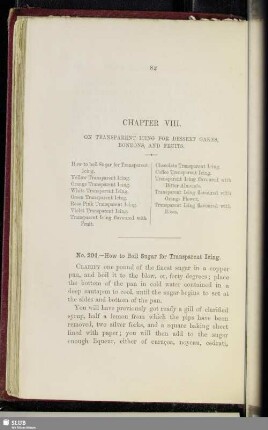 Chapter VIII. On transparent icing for dessert cakes, bonbons, and fruits