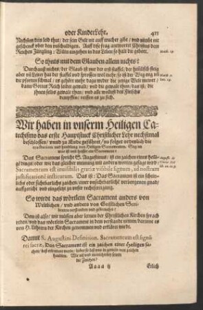 Sag an was ist und heisset ein Sacrament.
