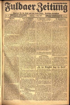 Ausgabe vom Samstag, den 05. März 1927.