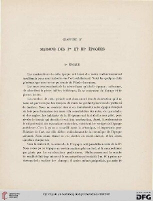 Chapitre IV: Maisons des Ier et IIIe époque