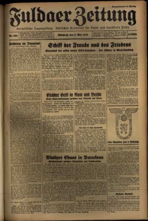 Erste Ausgabe vom Mittwoch, den 05. Mai 1937.