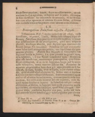 §. II. Praerogatiuae Palaestinae respectu Aegypti.