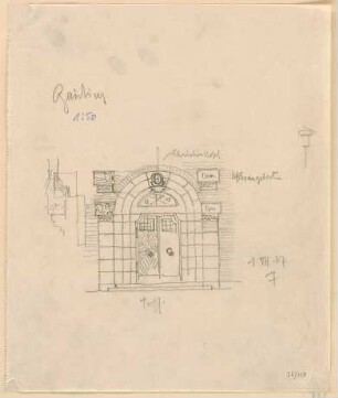 Fischer, Theodor; Gauting / Starnberg (Bayern); Ev. Christuskirche - Portal (Ansicht)