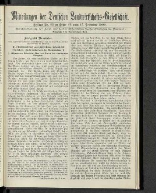 Beilage Nr. 43 zu Stück 43 vom 15. Dezember1900.