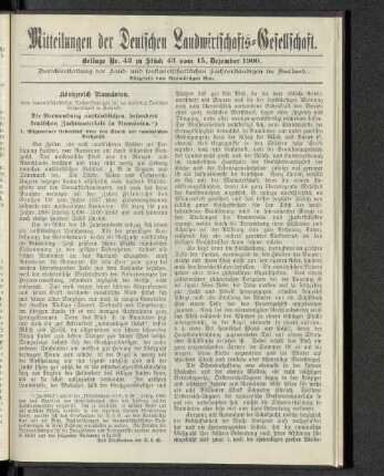 Beilage Nr. 43 zu Stück 43 vom 15. Dezember1900.