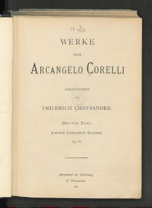 III, Bd 3: 12 Concerti grossi : Op. VI