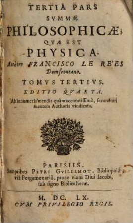 Tertia Pars Summae Philosophicae, Quae Est Physica, 3