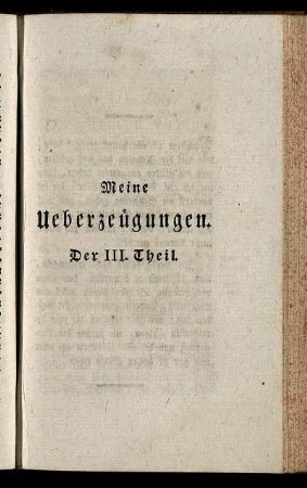 Meine Ueberzeugungen. Der III. Theil.