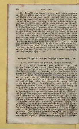 Zweiter Abschnitt: Bis zur französischen Revolution, 1789