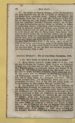 Zweiter Abschnitt: Bis zur französischen Revolution, 1789