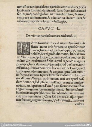 CAPUT L. De reliquis partis fortunae accidentibus.