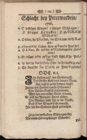 Schlacht bey Peterwardein/ 1716.