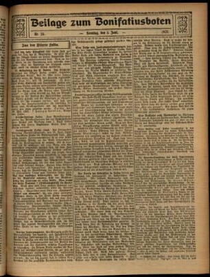Zweite Ausgabe vom Sonntag, den 05. Juni 1927.