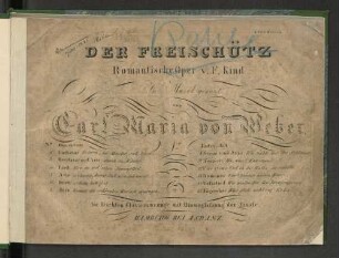 Der Freischütz : romatische Oper