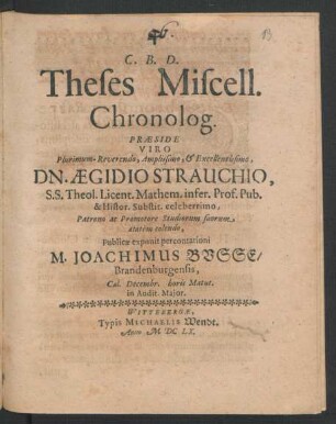 Theses Miscell. Chronolog.
