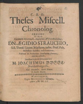 Theses Miscell. Chronolog.