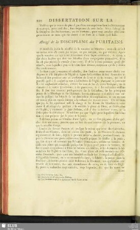 Abregé de la Discipline des Puritains