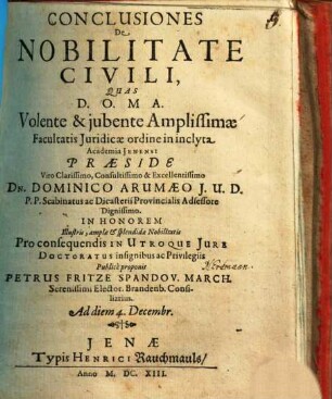 Conclusiones de nobilitate civili