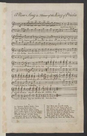 A new song in honour of the King of Prusia