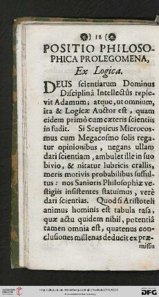 [Positio Philosophica Prolegomena, Ex Logica - Positio Palatina Johannes Wilhelmus Josephus]