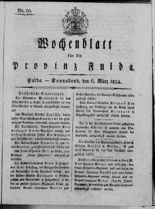 Nr. 10, Ausgabe vom 6. März 1824
