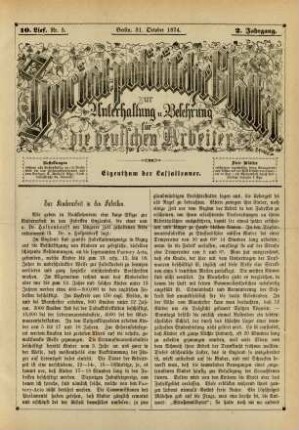 10. Lief. Nr. 5. Berlin, 31. October 1874. 2. Jahrgang.