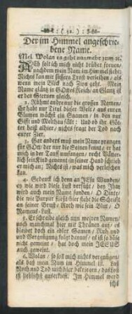 Der im Himmel angeschriebene Name