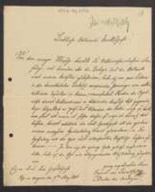 Brief von Emrich von Frivaldszky an Regensburgische Botanische Gesellschaft