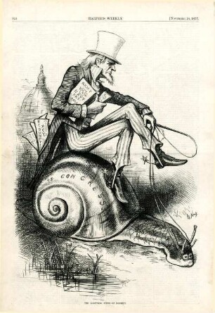 The lightning speed of honesty : Uncle Sam reitet auf einer Schnecke, die den Kongress verkörpert